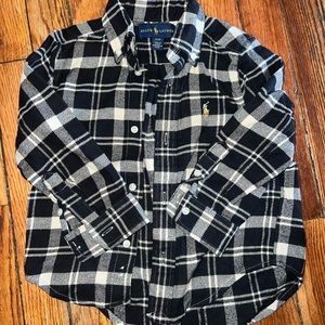 2 flannel Ralph Lauren polo long sleeve button ups. Basically brand new. Boys 2T